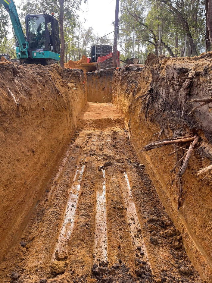 Service trench dug by Gidge Civil